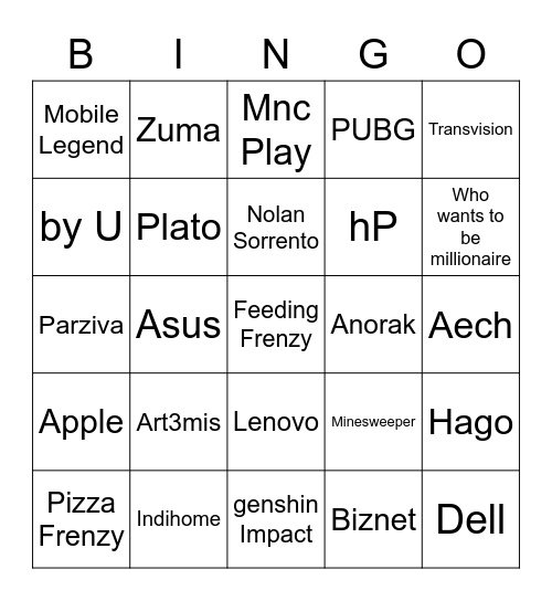 Wookizong Bingo Card