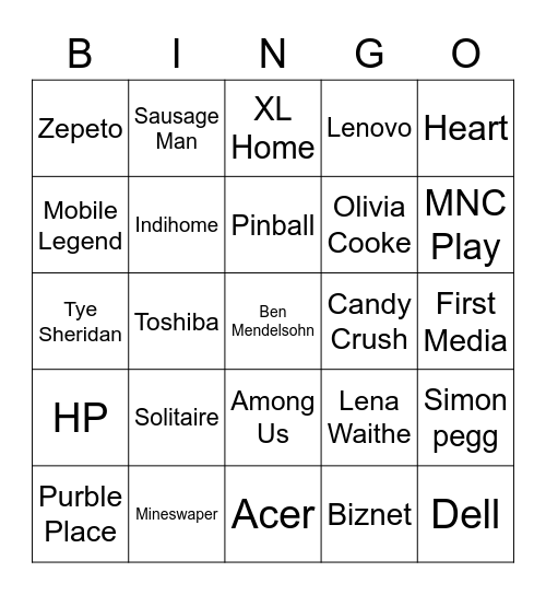 Last Seazon Bingo Card