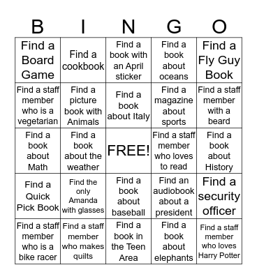 HHC Friday Fun Bingo Card