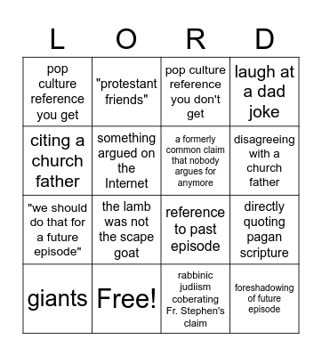 Lord of Spirits Bingo Card