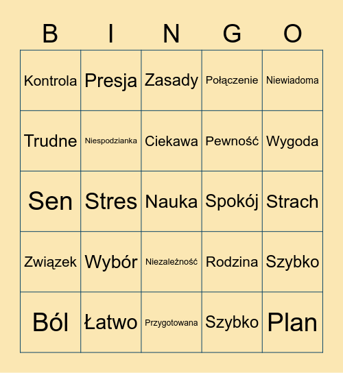 Błękitny Poród Bingo Card