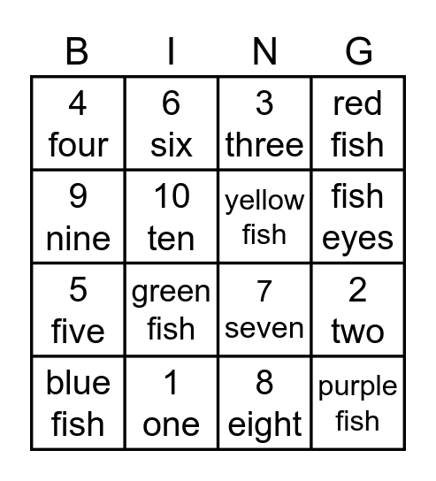 Fish Eyes BINGO Card