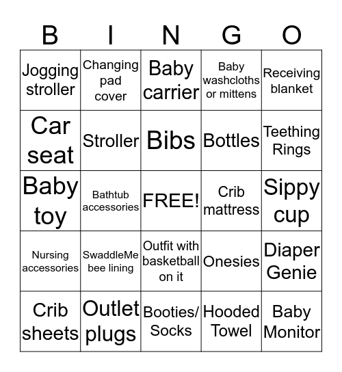 Samantha's Baby Shower Bingo! Bingo Card