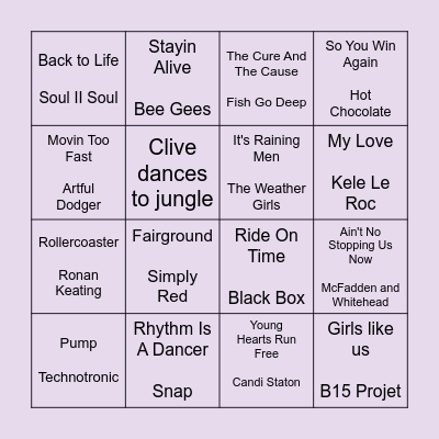 Banger Bing-O with Clive-O Bingo Card