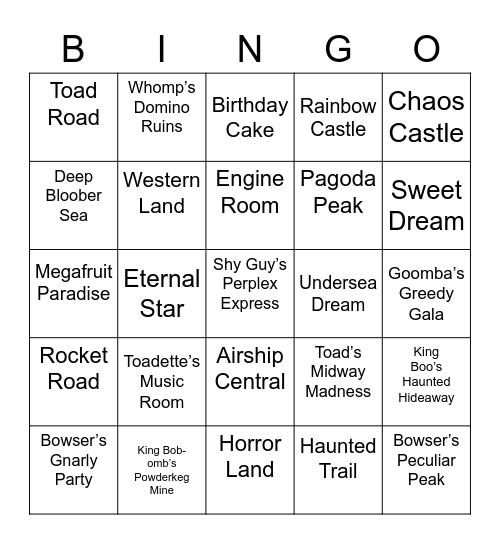 Cobalt ROUND 1[Mario Party] Bingo Card