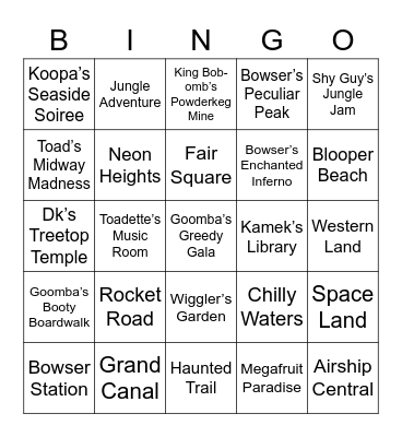 Nessetti Round 1 (Mario Party) Bingo Card