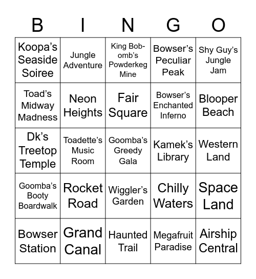 Nessetti Round 1 (Mario Party) Bingo Card