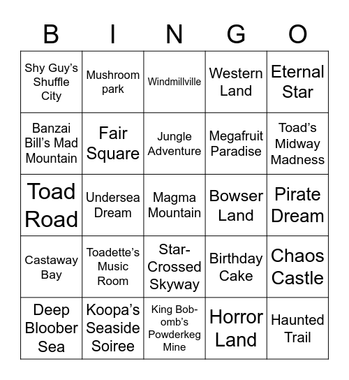 Skull Round 1 (Mario Party) Bingo Card
