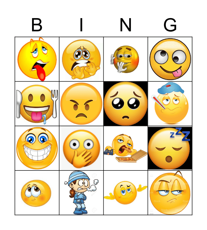 Feelings - all Bingo Card