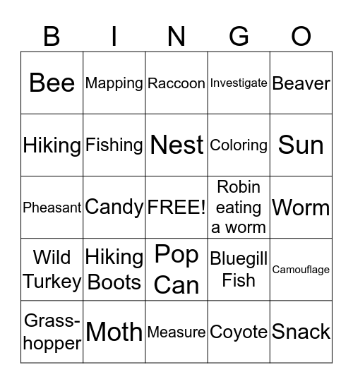 Leap Into Outdoor Fun Bingo Card