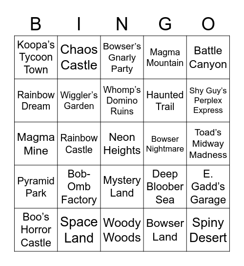 Hunnel Round 2 (Mario Party) Bingo Card