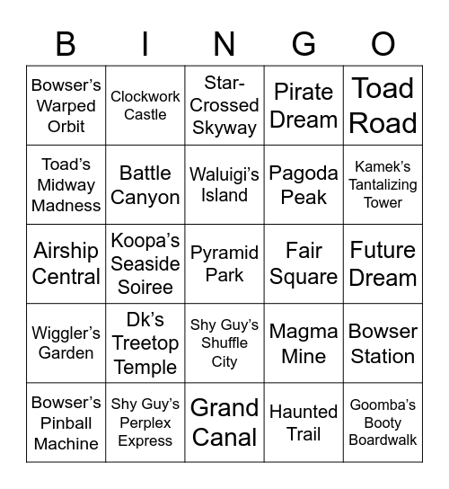 Joe Round 2 (Mario Party) Bingo Card