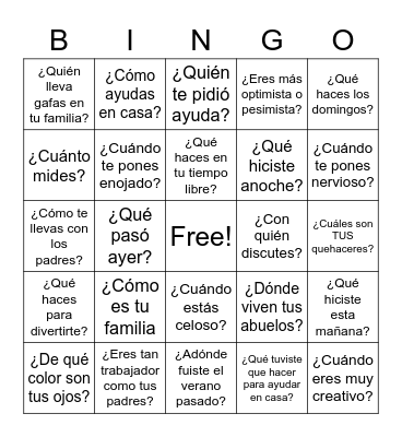 Sp2 - repaso UP, U1, U2 Bingo Card