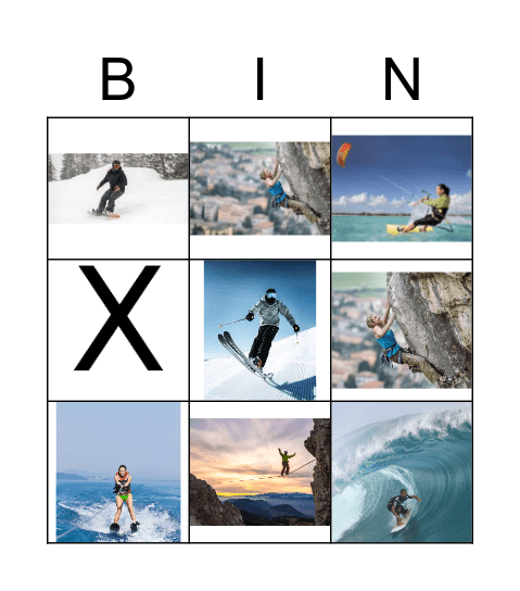 Extreme sports Bingo Card