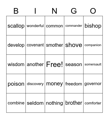 UI as EO and Scribal O Bingo Card