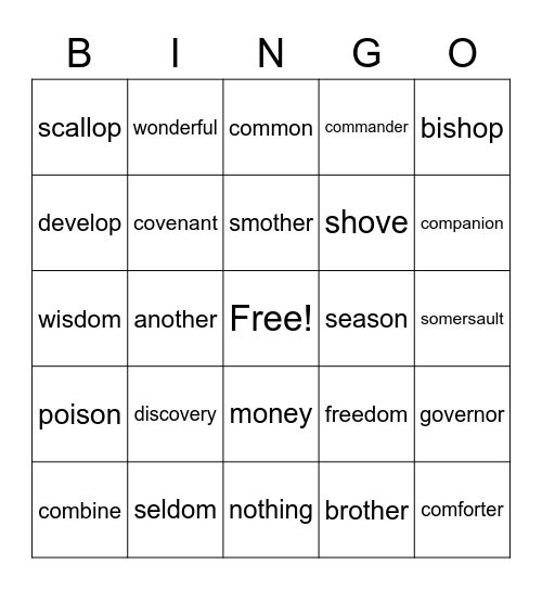 UI as EO and Scribal O Bingo Card