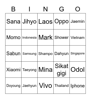 Bingo nya Jeje Bingo Card