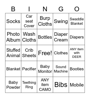 Baby BINGO Card