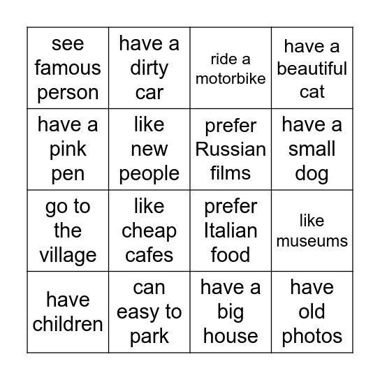 Find someone who... Bingo Card