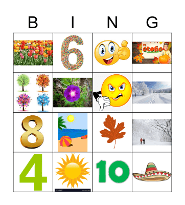 LAS ESTACIONES Y NUMEROS Bingo Card