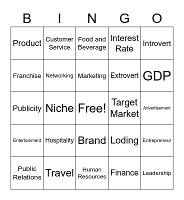 DECA Bingo Card