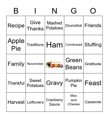 First Annual Turkey Bingo 2021 Bingo Card