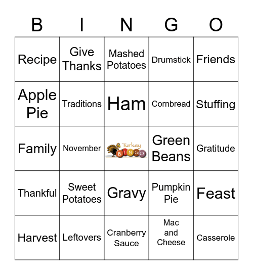 First Annual Turkey Bingo 2021 Bingo Card