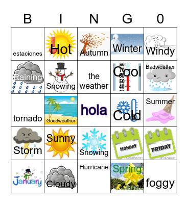 El tiempo Bingo Card