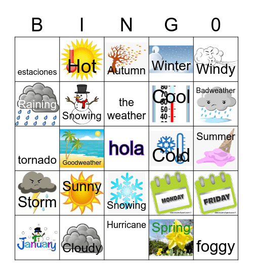 El tiempo Bingo Card