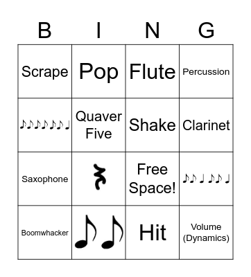 Music Bingo 2022 Bingo Card