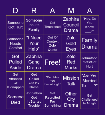 ONSEN BINGO! Bingo Card