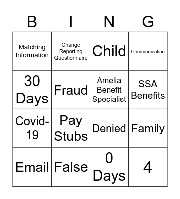 JFS BINGO Card