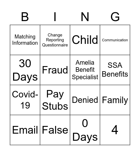 JFS BINGO Card