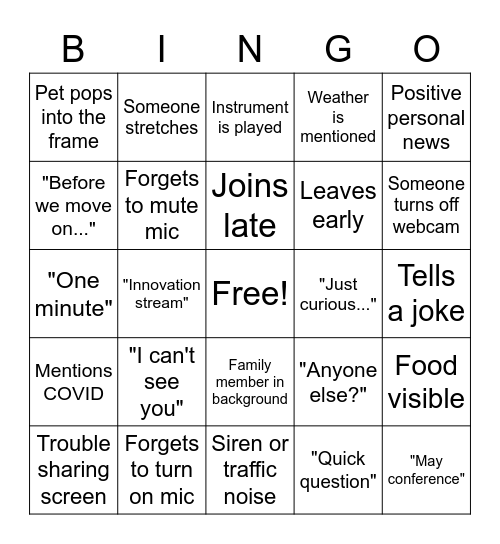 GN AS Glenview Bingo Card