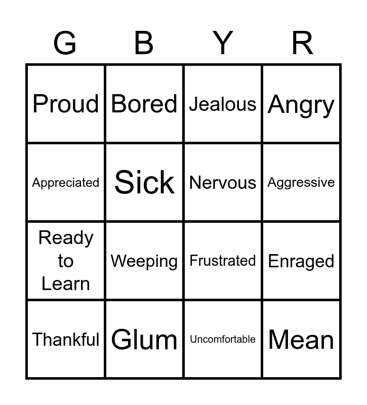 Zones Bingo Card