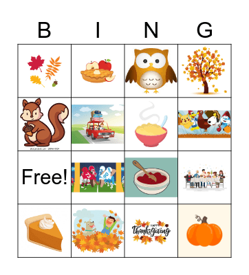 Thanksgiving Bingo Card