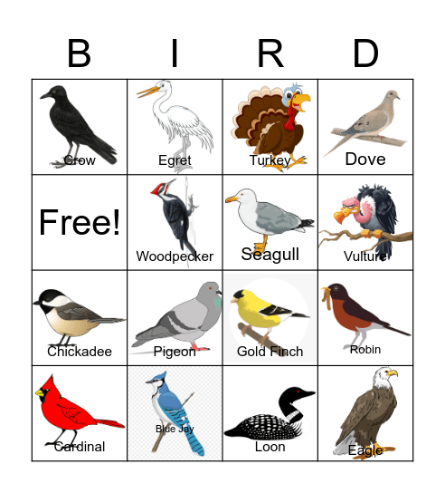 Bird Bingo Card