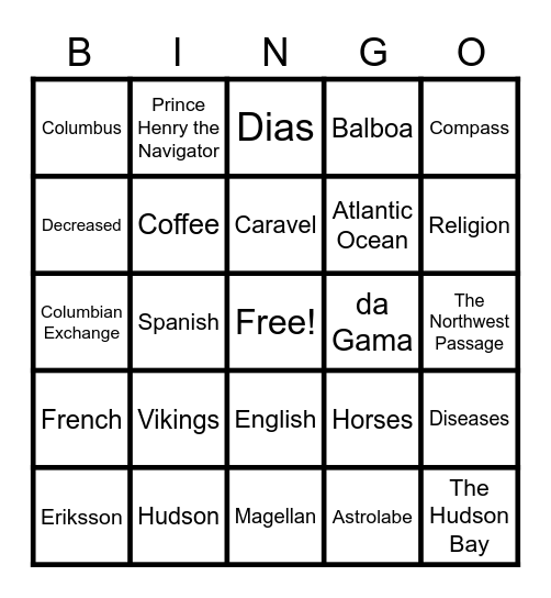 Early Explores Bingo Card