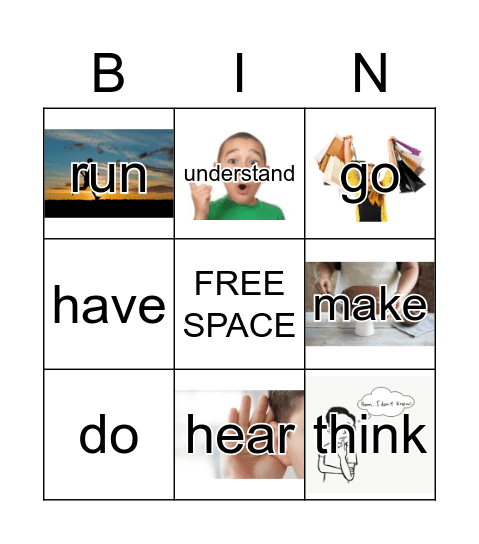 Past Tense Bingo - Reverse (irregular verbs) Bingo Card