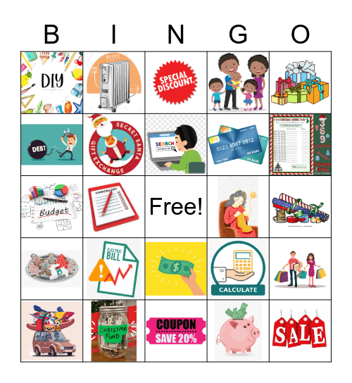 Debt Free Holiday Bingo Card