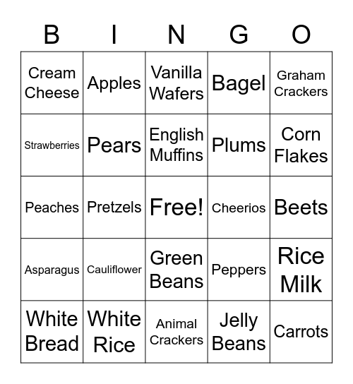 Low Phosphorus Bingo Card