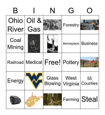 West Virginia Business & Industries Bingo Card