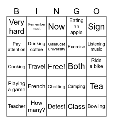 Unit 2 Vocab Bingo Card