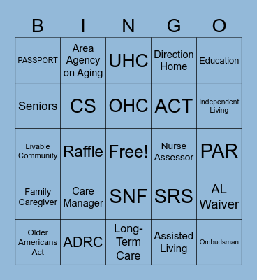 2021 Raffle Bingo Card