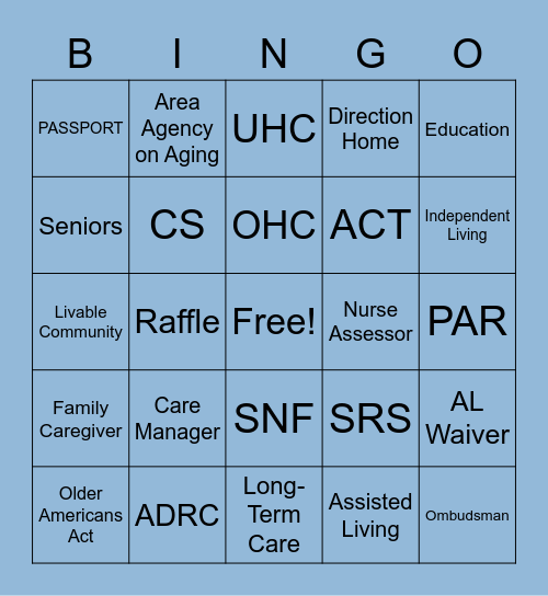 2021 Raffle Bingo Card