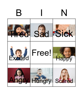 Feelings Bingo Card