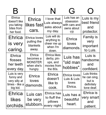 HE SAID SHE SAID. Bingo Card