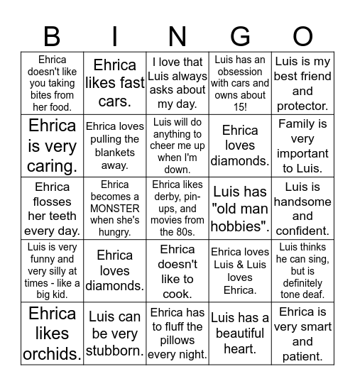 HE SAID SHE SAID. Bingo Card