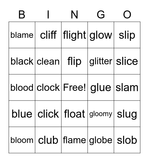 L-Blend Bingo Card