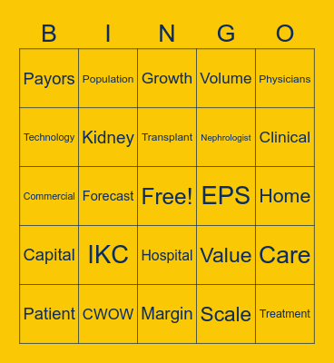 Capital Markets Day Bingo Card